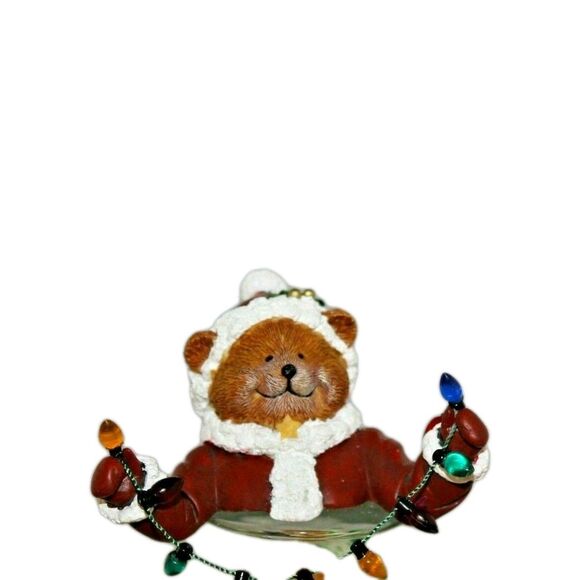 San Francisco Music Box Company Water Globe Santa Teddy Bear Rare - Picture 3 of 10